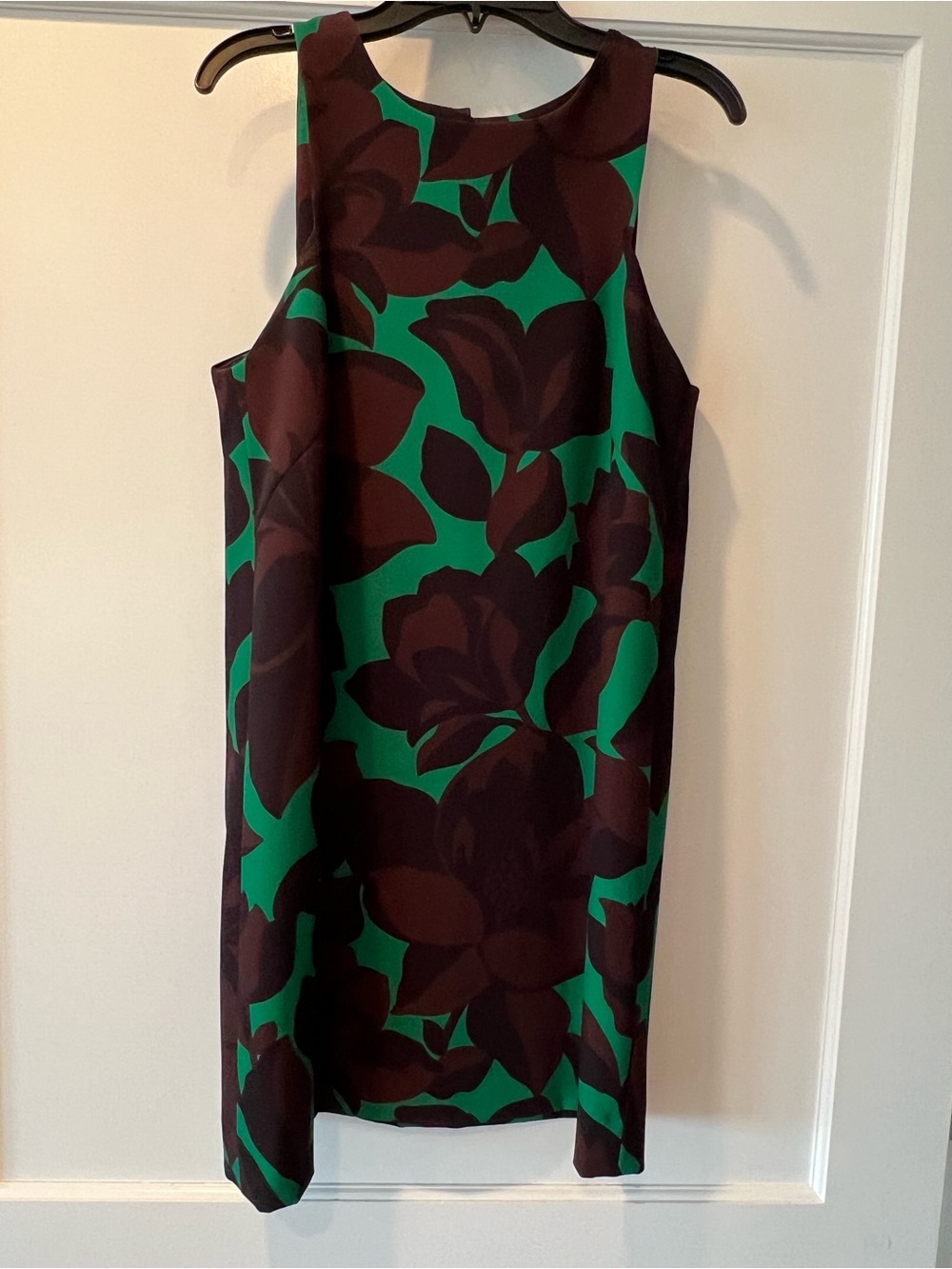 Milly Green Dress with Dark Floral Print
